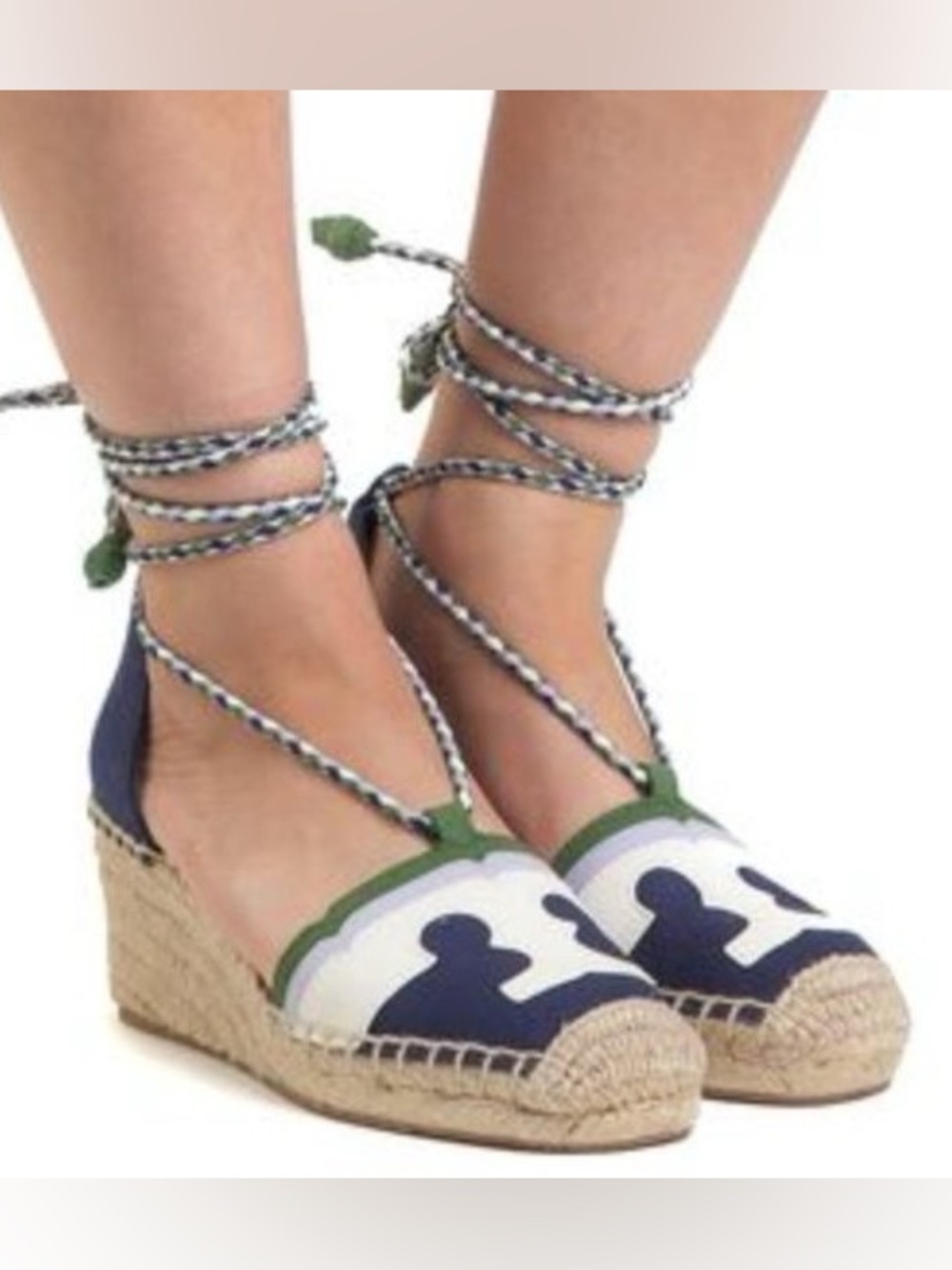 Tory Burch Laguna Canvas Espadrille Wedge, Size 8